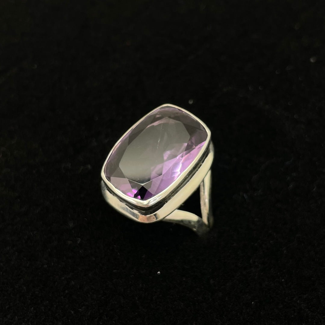 Amethyst Faceted Ring (Rectangle / Square)