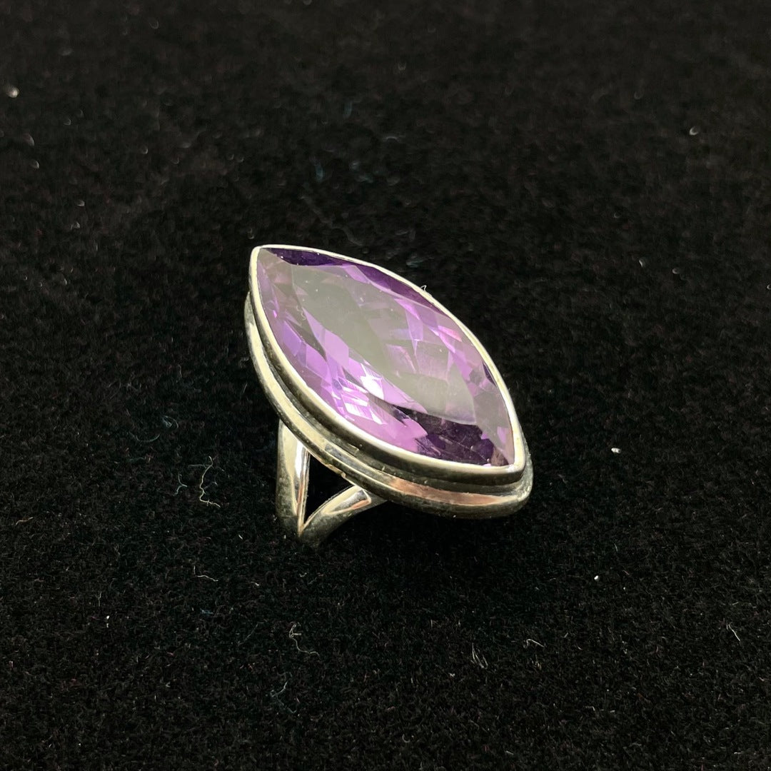 Amethyst Faceted Ring (Marquise)