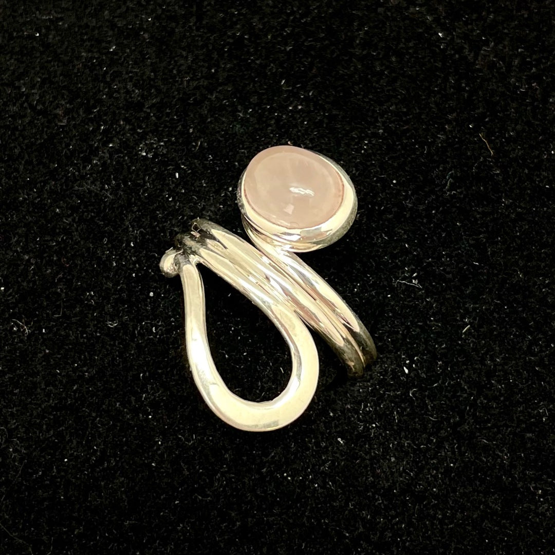 Rose Quartz Om Ring (One Stone)
