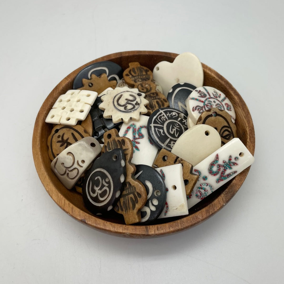 Carved Bone / Wood Pendants (Assorted)