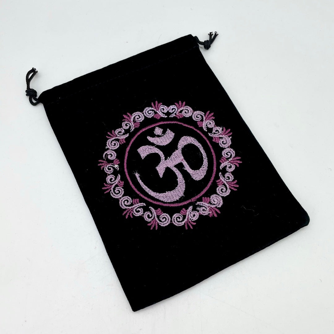 Black Velvet Om Pouch Bag