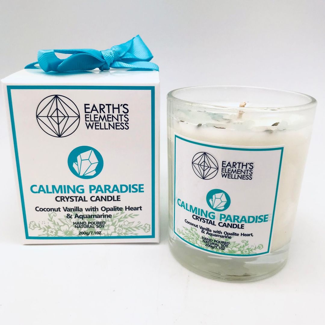 Earth's Elements Wellness Crystal Candles