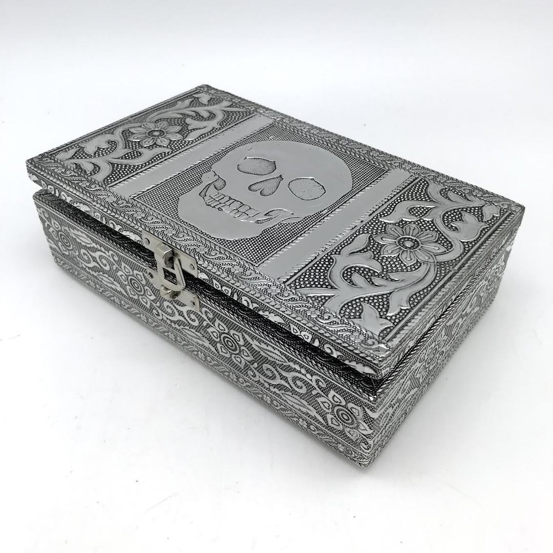 Silver Skull Trinket Box