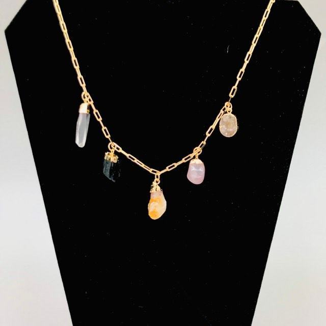 Five 5 Crystal Fashion Jewelry Necklace - Michal and Company