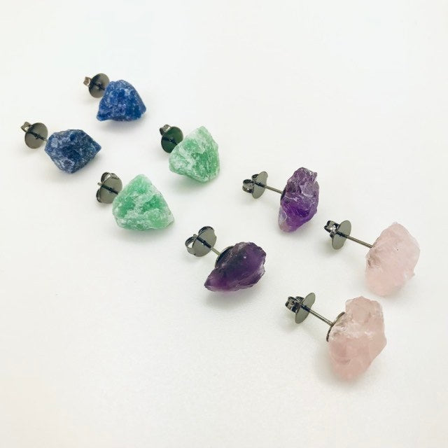 Raw Stone Stud Fashion Earring - Michal and Company