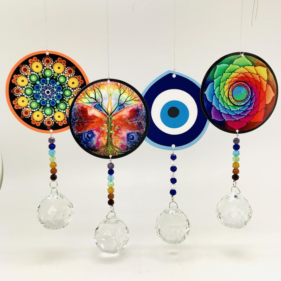 Crystal Sun Catcher with Metal Plate Design