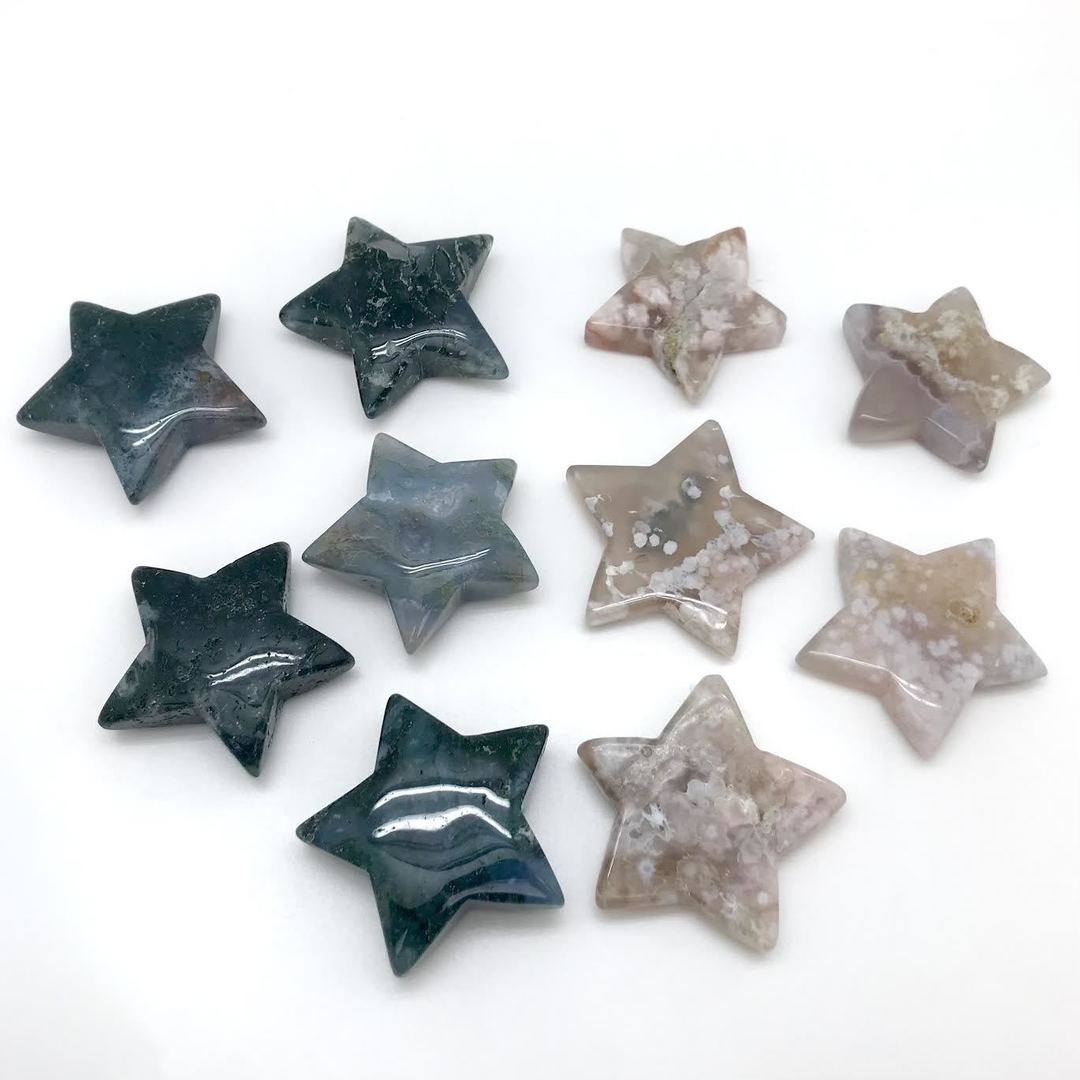 Assorted Star Carved Crystal (Medium and Large)