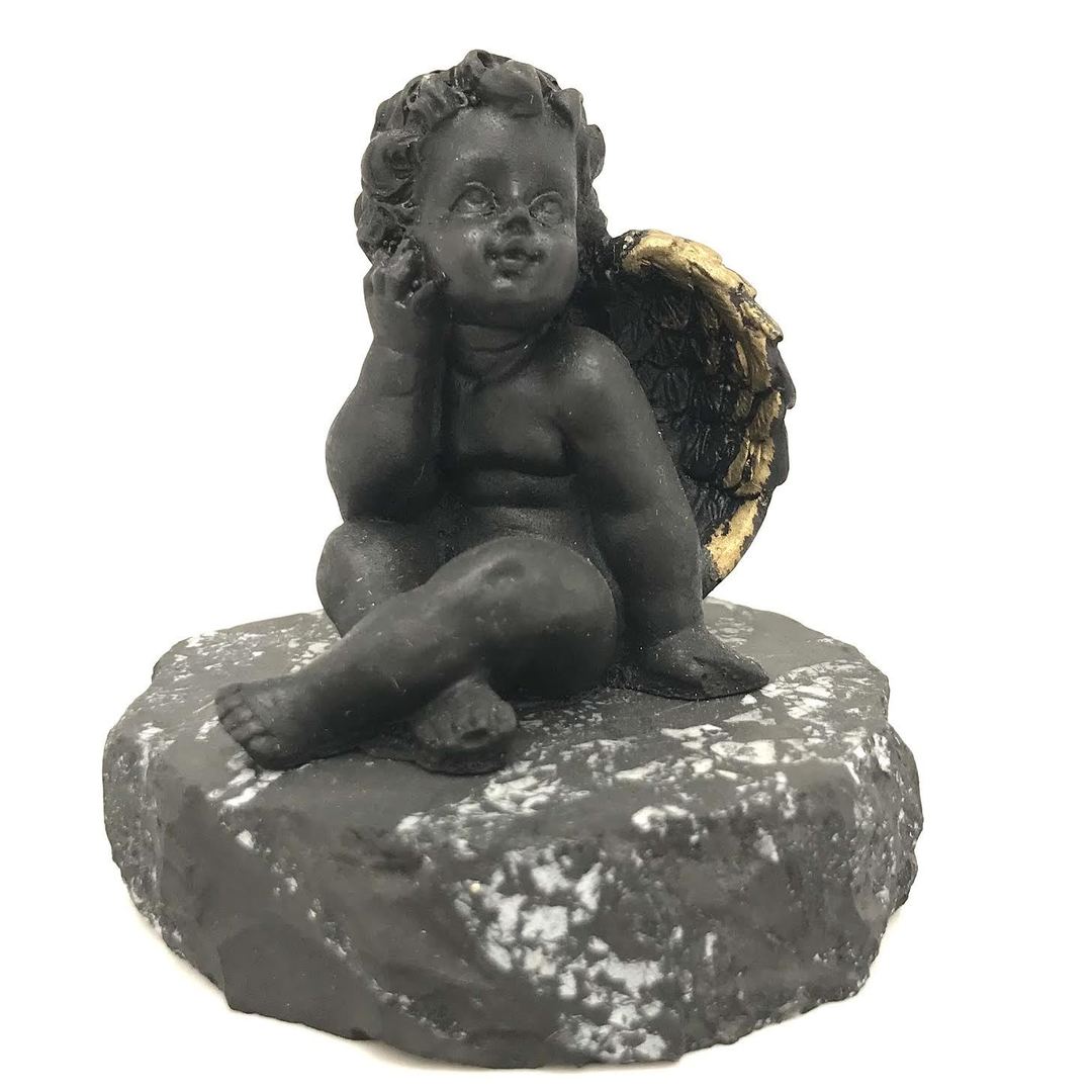 Shungite Sitting Angel / Cherub Figurine