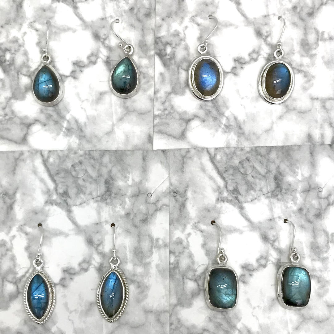 Labradorite Sterling Silver Dangle Earrings