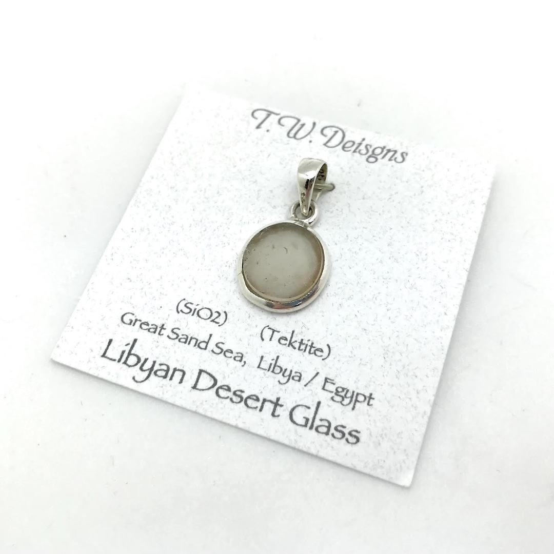 T.W. Libyan Desert Glass Silver Pendant