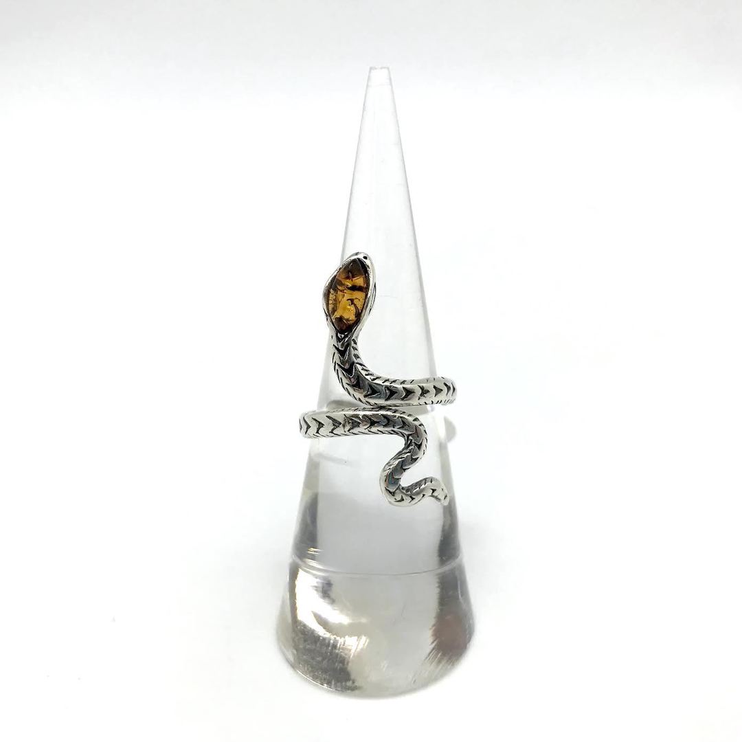 Amber Snake Ring