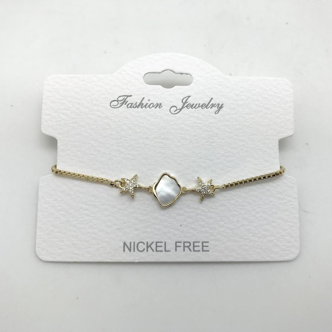 Fashion Jewelry - Pearl and Rhinestone Stars Bracelet