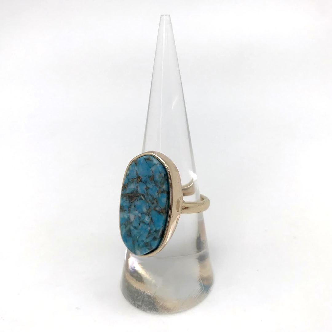 Turquoise Gold Band Ring