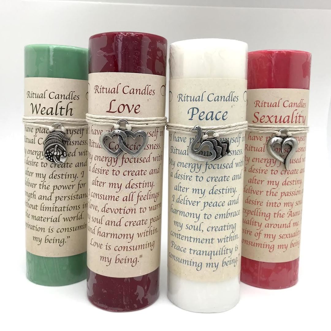 6" Ritual Pillar Candle (With Silver Pendant)