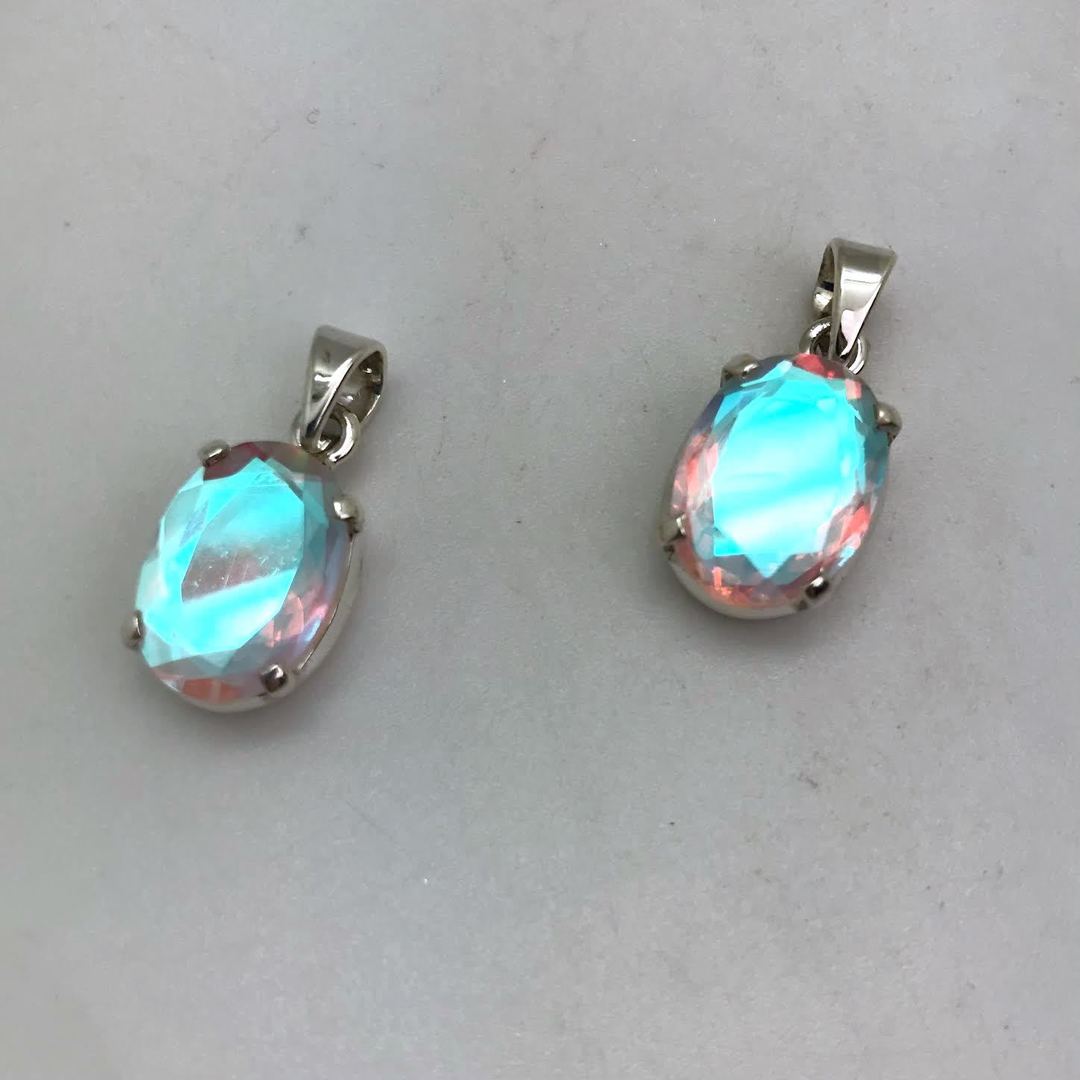 Faceted Mystic Quartz (Oval / Round) Pendant