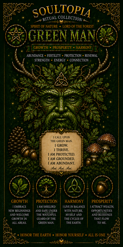 SoulTopia 7 Day Ritual Candle Green Man