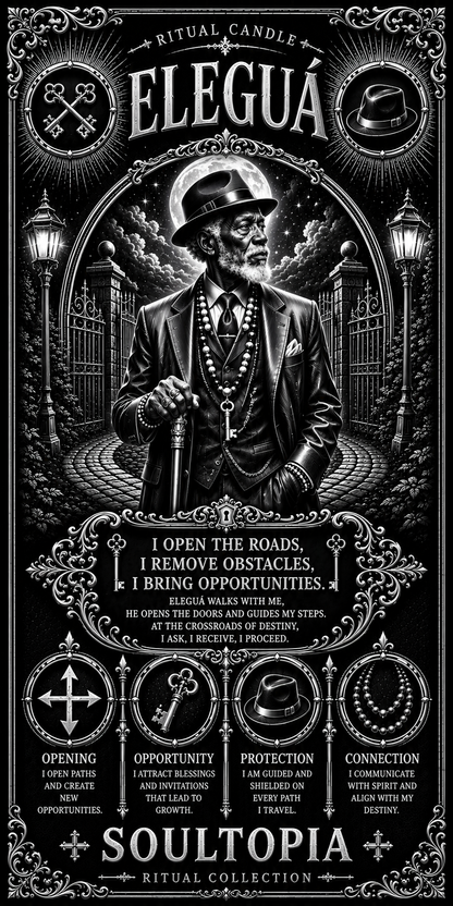 SoulTopia 7 Day Ritual Candle Orisha Eleguá black and white