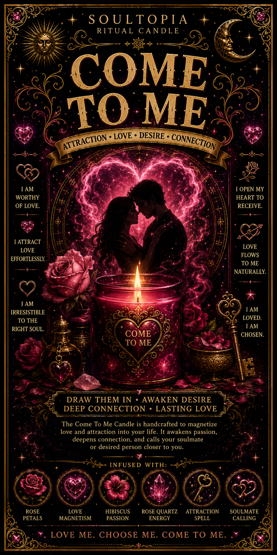 SoulTopia Come To Me Ritual 7 Day Candle