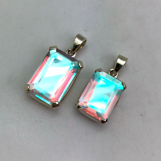 Faceted Mystic Quartz (Rectangle / Square) Pendant