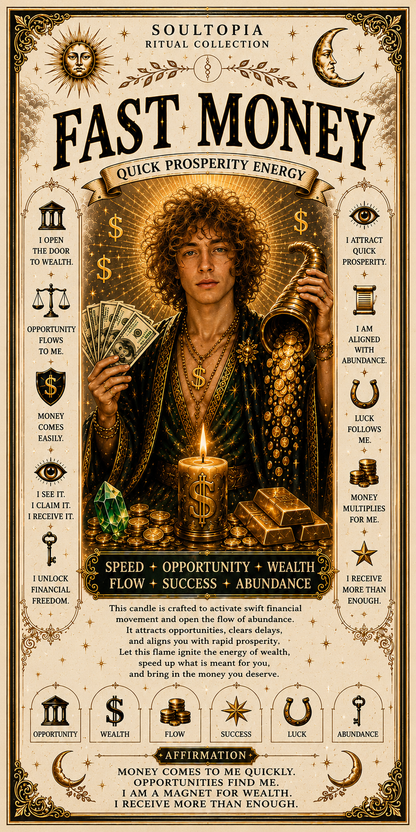 SoulTopia Fast Money Ritual 7 Day Candle