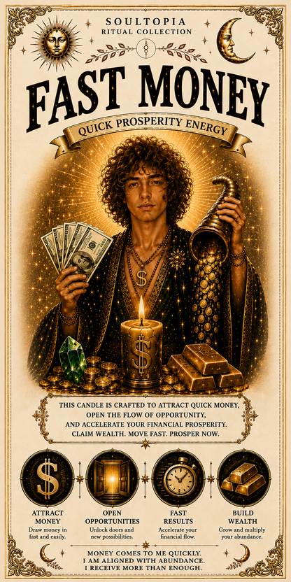 SoulTopia Fast Money Ritual 7 Day Candle