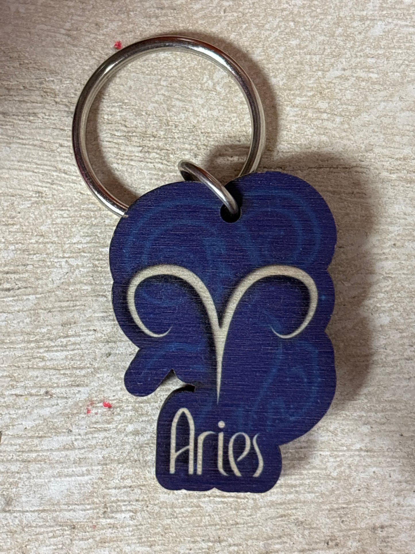 Zodiac Wood Cutout Keychain
