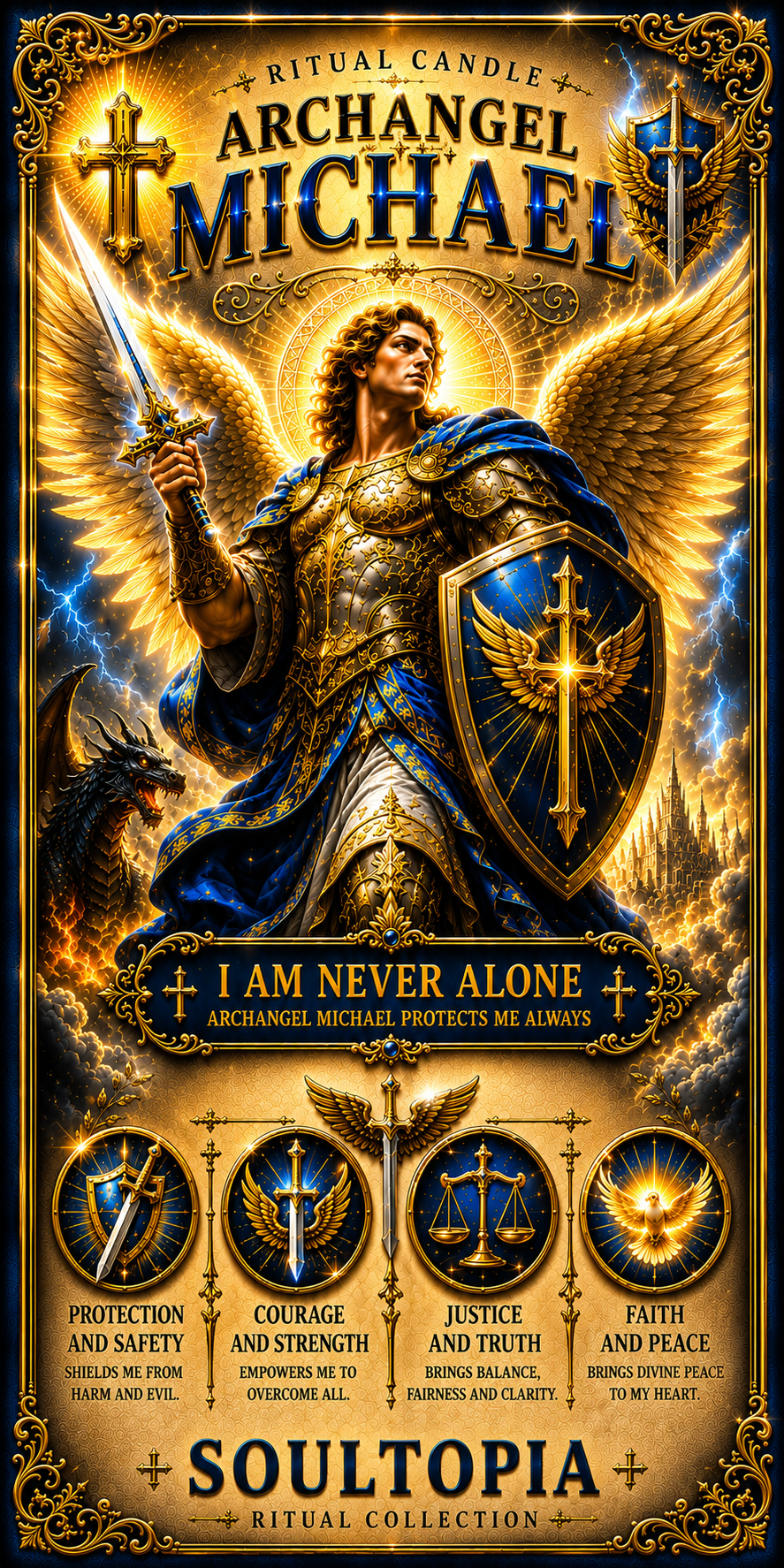SoulTopia 7 Day Ritual Candle Archangel Michael