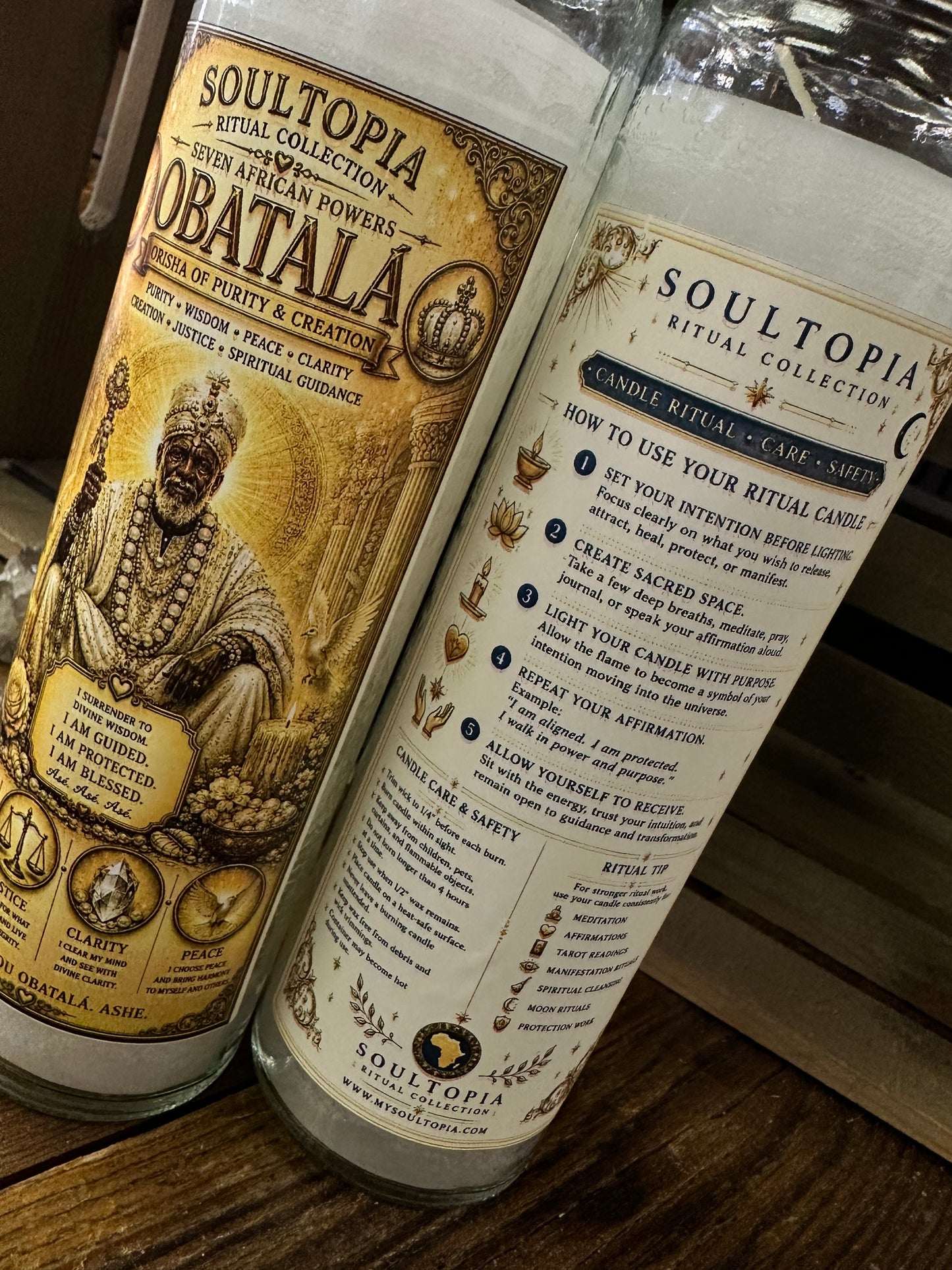 SoulTopia 7 Day Ritual Candle - Obatala