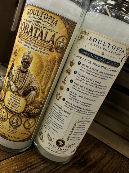 SoulTopia 7 Day Ritual Candle - Obatala