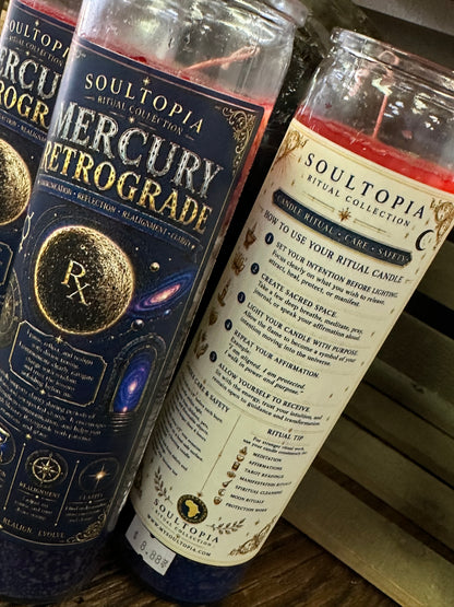 SoulTopia 7 Day Ritual Candle - Mercury Retrograde