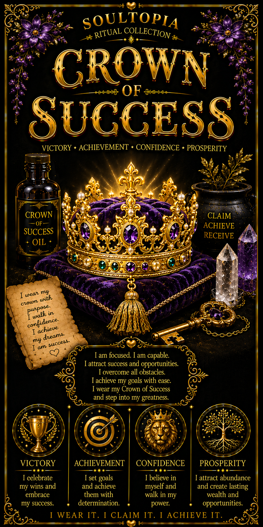 SoulTopia 7 Day Ritual Candle - Crown of Success