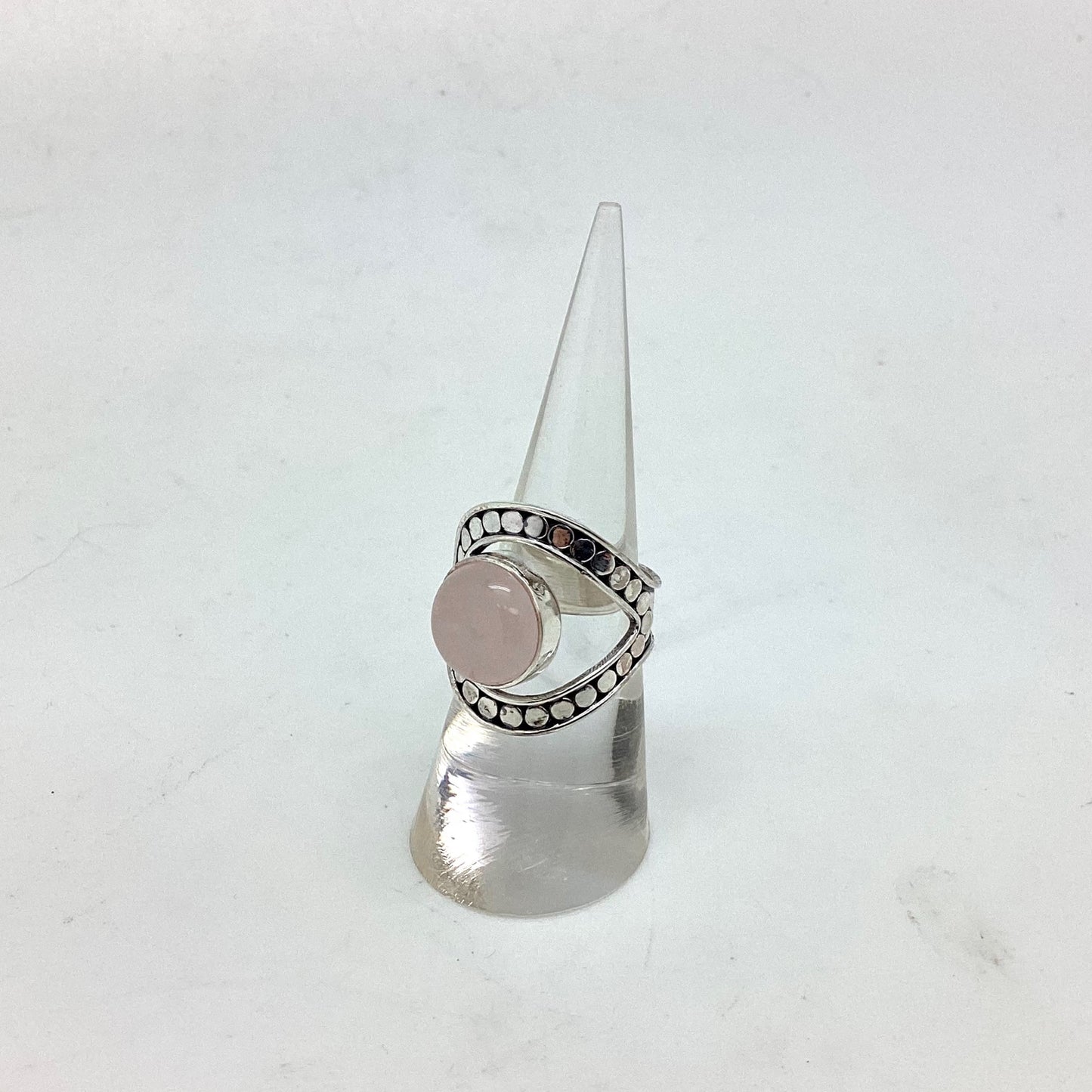 Shield Ring with Rose Quartz Design by Monica