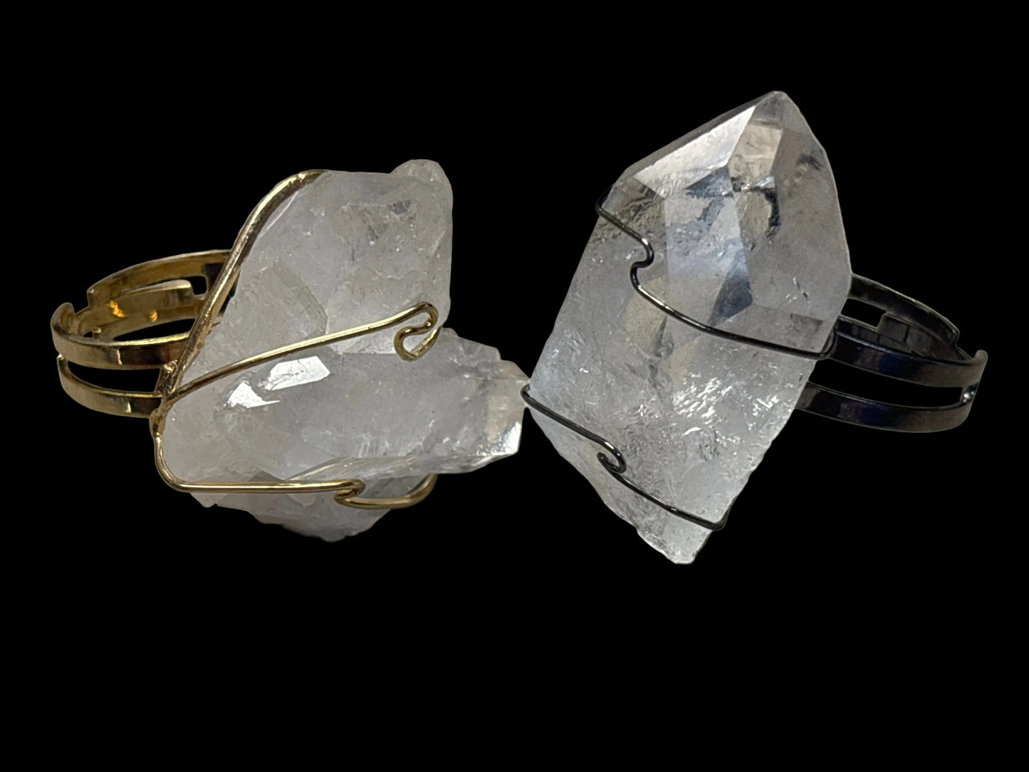 Adjustable Raw Clear Quartz Ring - Michal and Company