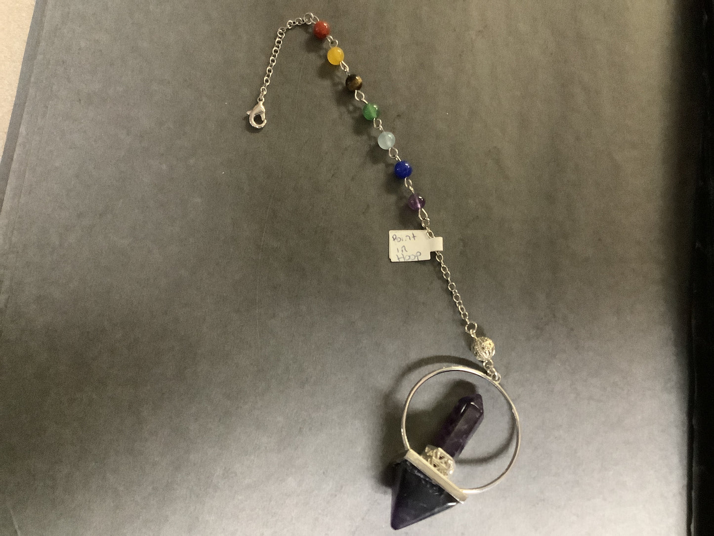 Point Crystal with Pyramid Crystal in Hoop Pendulum