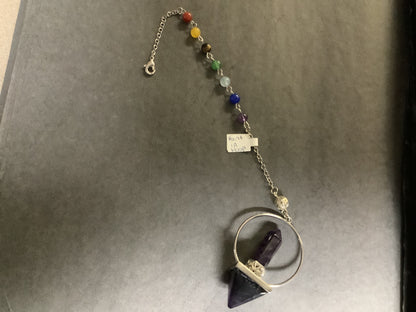 Point Crystal with Pyramid Crystal in Hoop Pendulum