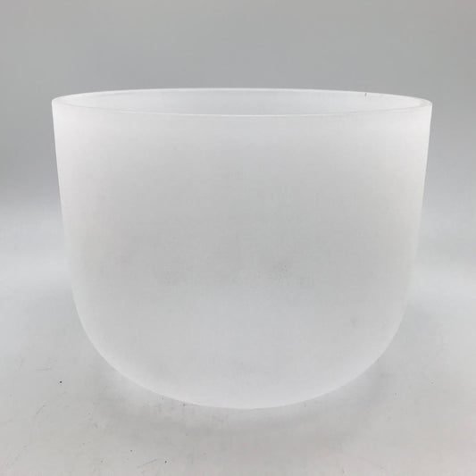 White Frosted / Lotus / Gold Print Chakra Crystal Singing Bowl