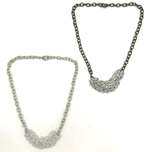 Chunky Chain with Clear beads Fashion Necklace