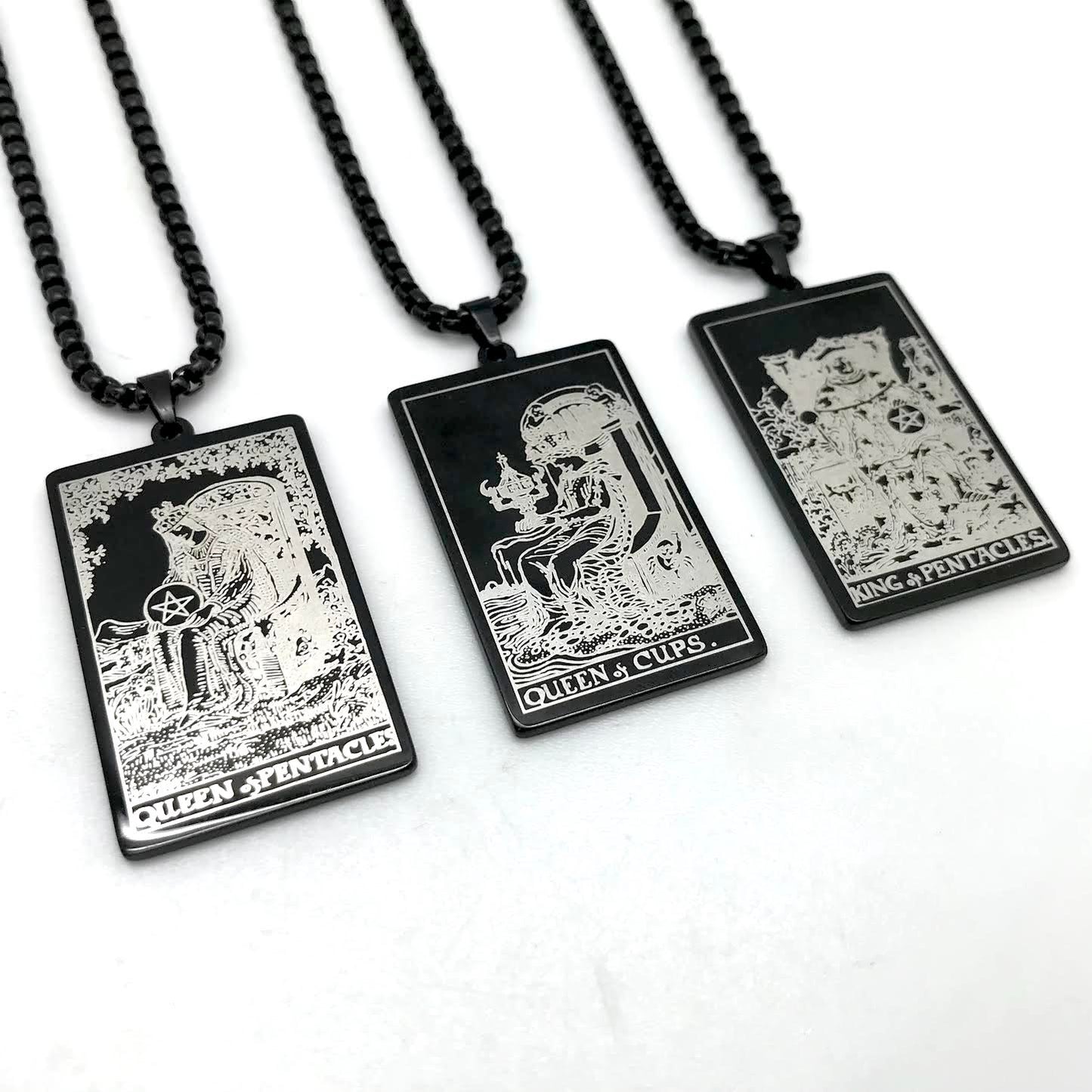 Tarot Card Pendant Necklace (Black)