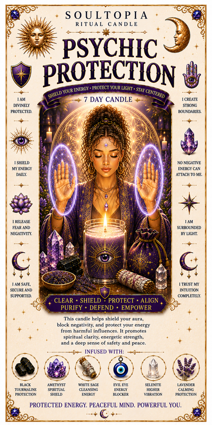 SoulTopia Psychic Protection 7 Day Ritual Candle