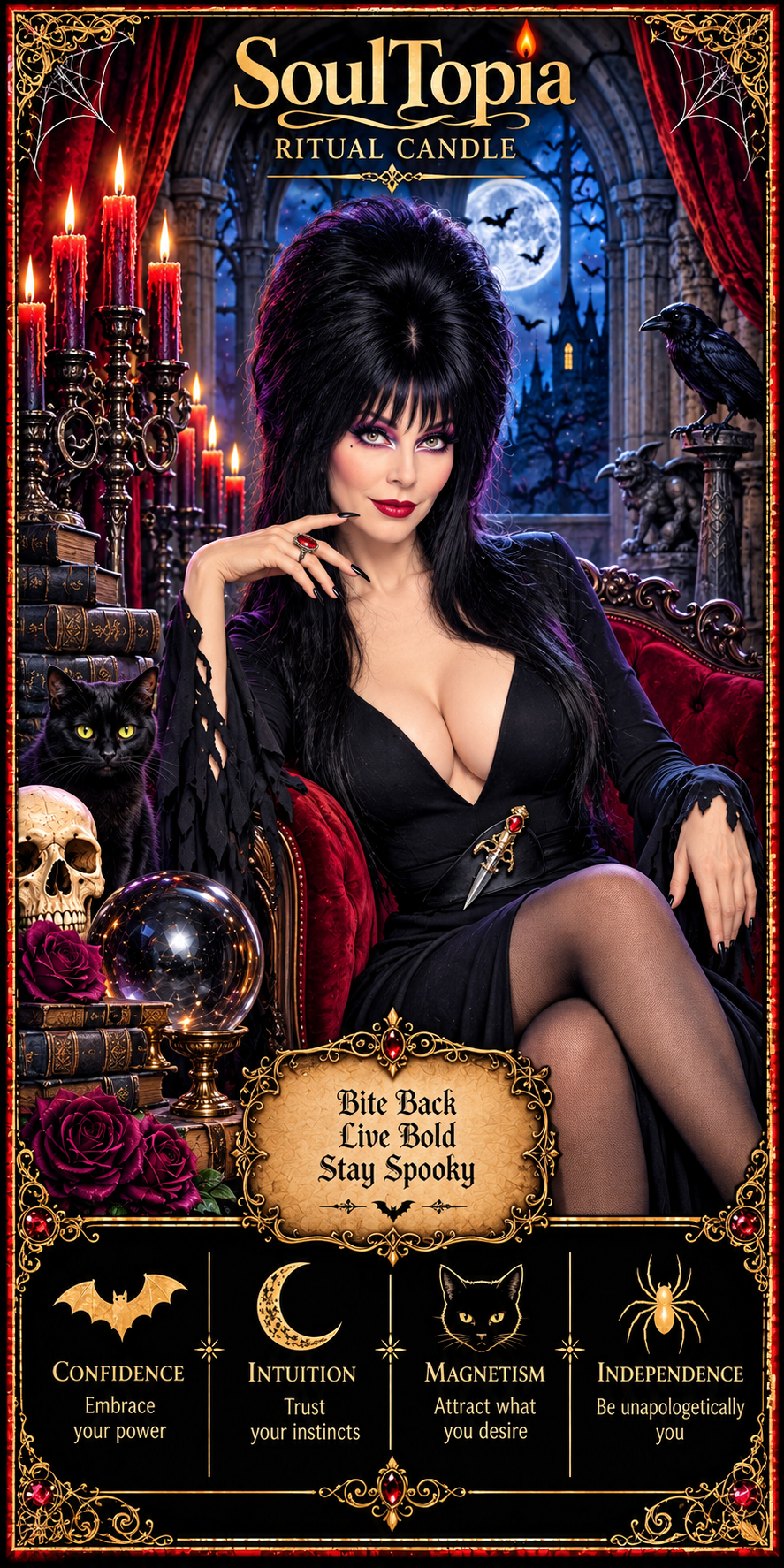 SoulTopia 7 Day Celebrity Ritual Candle – Elvira Inspired