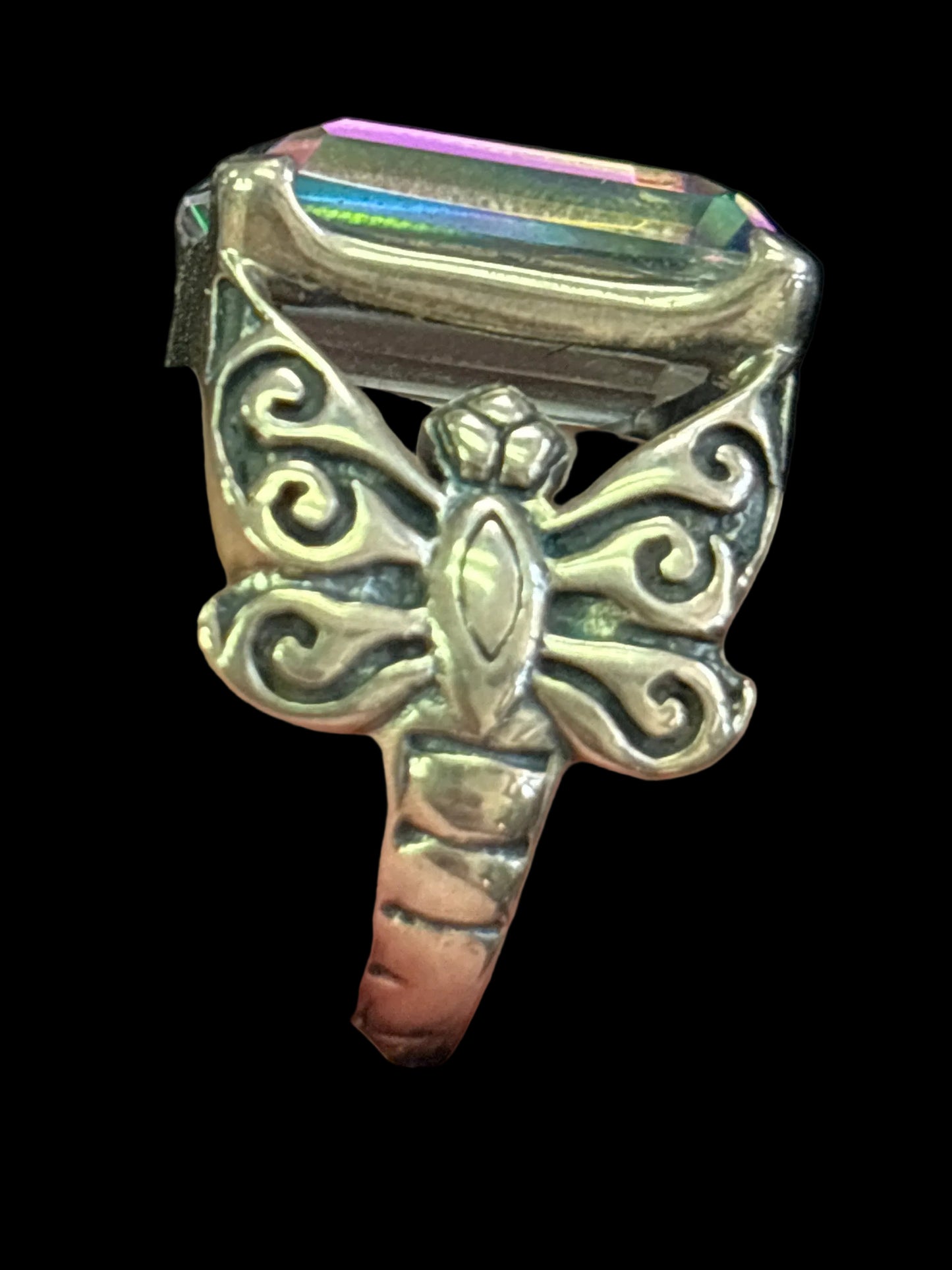 AB Mystic Quartz Faceted Ring (Rectangle / Square)