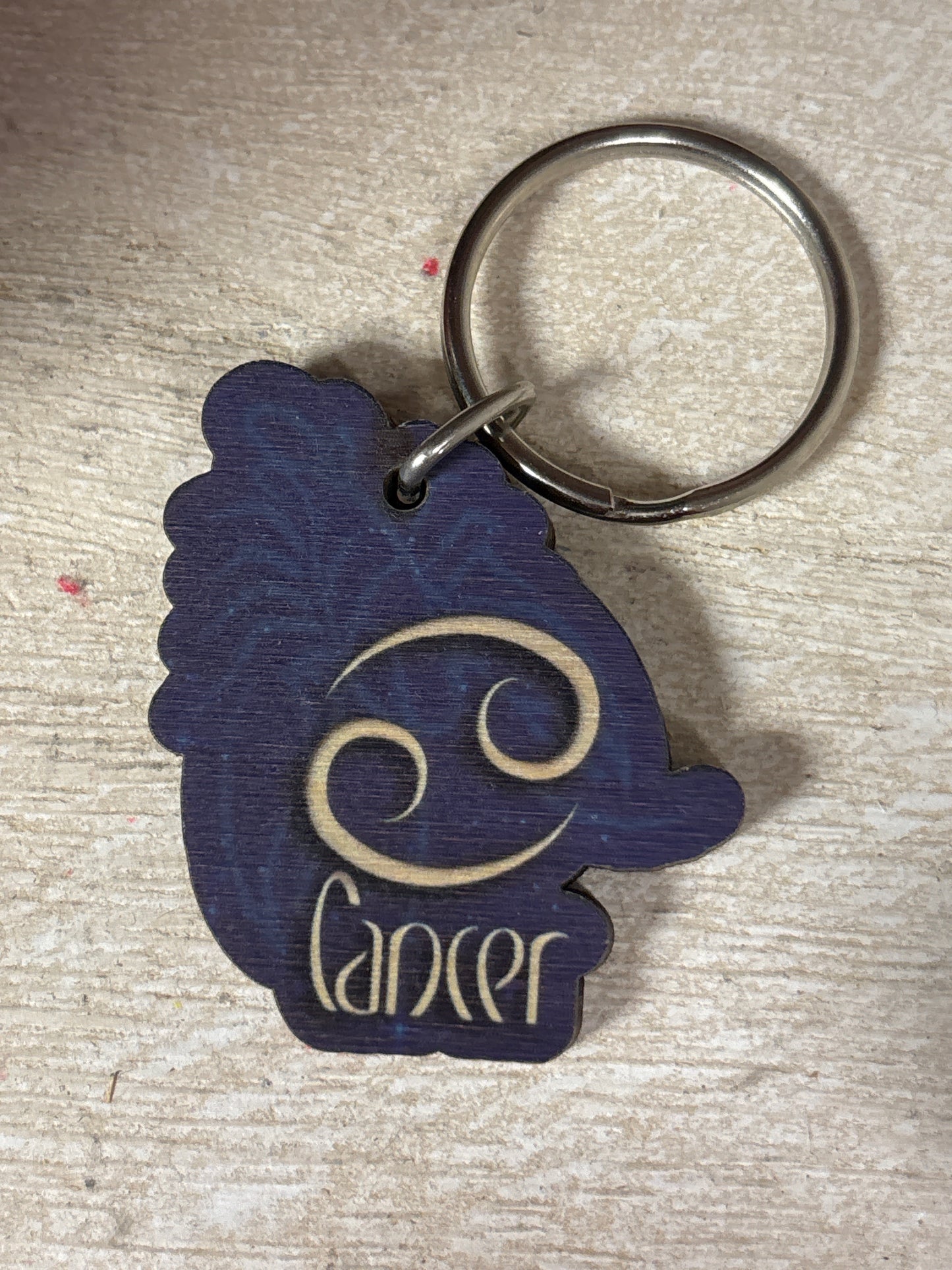 Zodiac Wood Cutout Keychain