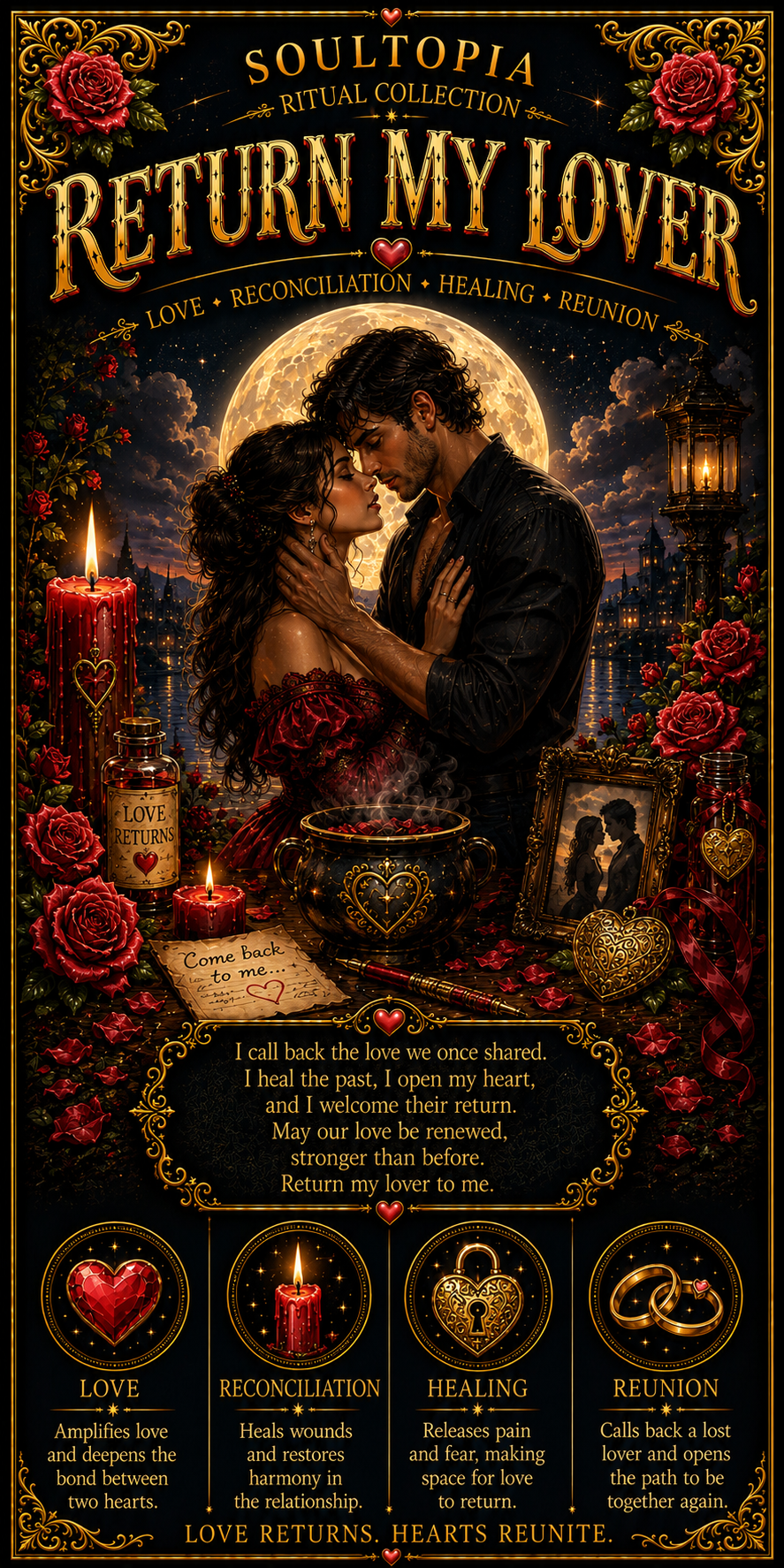 SoulTopia 7 Day Ritual Candle - Return My Lover