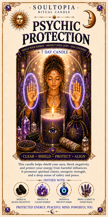 SoulTopia Psychic Protection 7 Day Ritual Candle