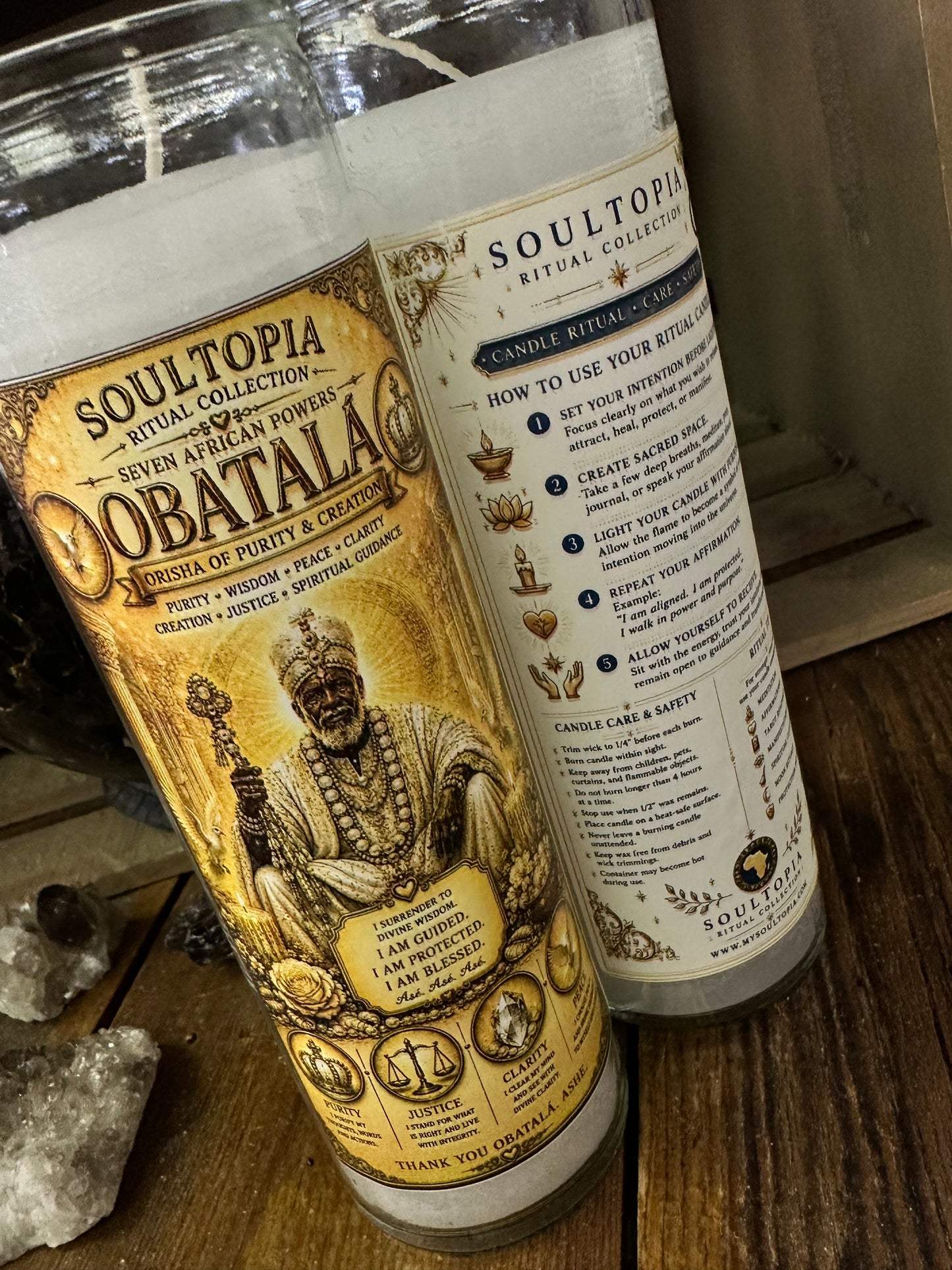 SoulTopia 7 Day Ritual Candle - Obatala