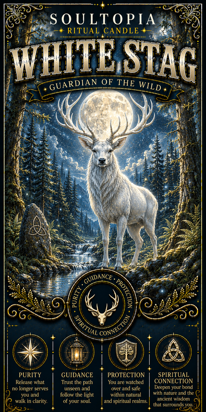 SoulTopia 7 Day Ritual Candle – White Stag