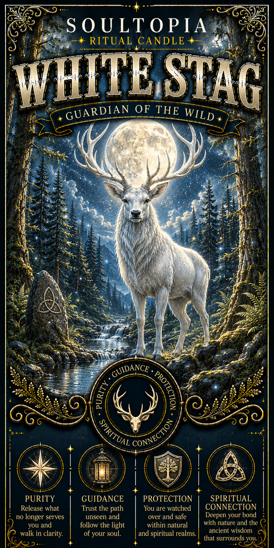 SoulTopia 7 Day Ritual Candle – White Stag