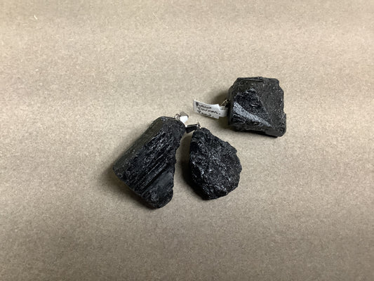 Raw Black Tourmaline Pendant