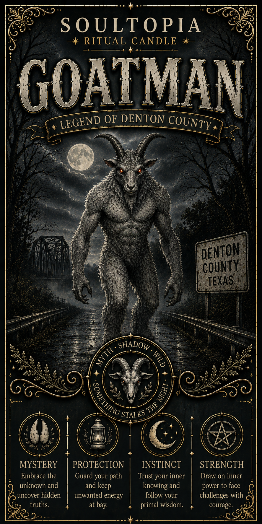 SoulTopia 7 Day Ritual Candle – Goatman (Denton County)