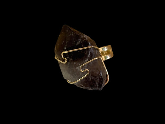 Adjustable Raw Smoky Quartz Ring - Michal and Company